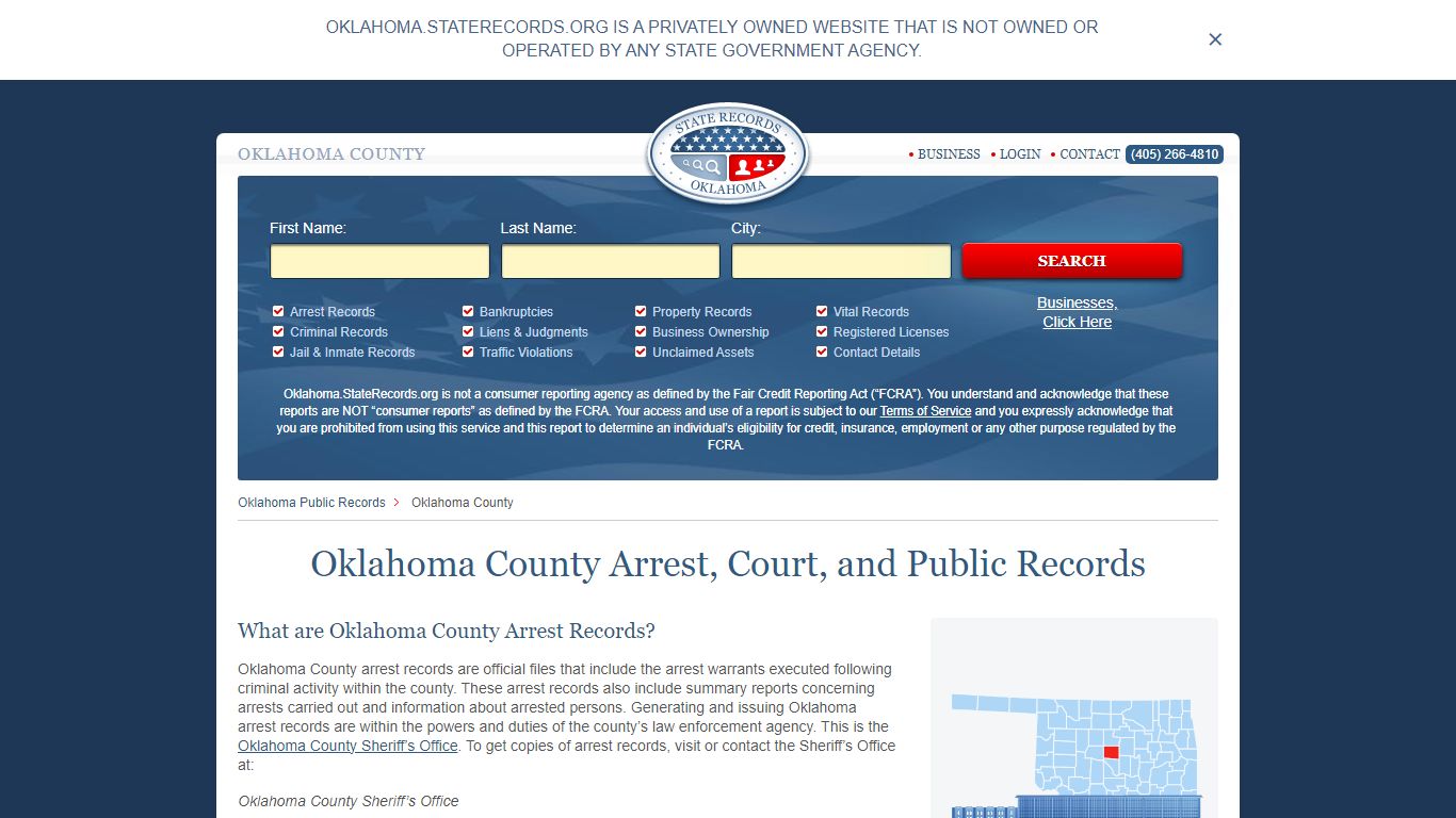 Oklahoma County Arrest, Court, and Public Records